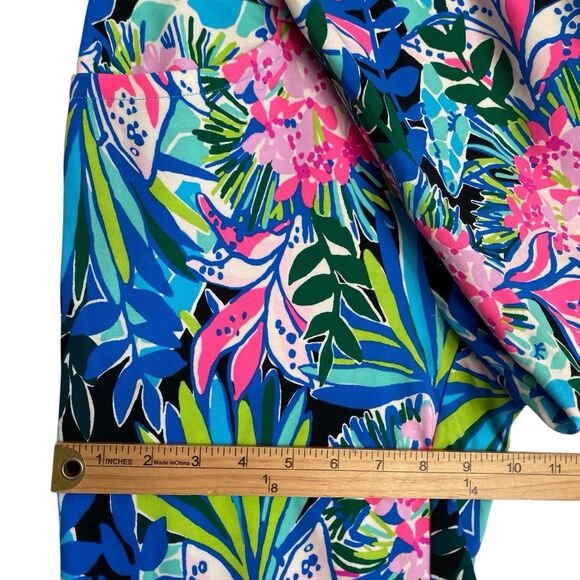 Lilly Pulitzer Pants Size 4 Multicolor Floral Tropical Straight Stretch Pockets - Picture 5 of 12